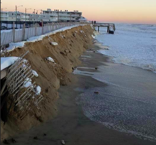 What's left of a makeshift dune in Ortley Beach. (Photo: Ocean County Sheriff's Dept.)