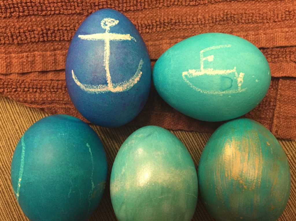 Nautical Easter eggs. (Photo: Daniel Nee)