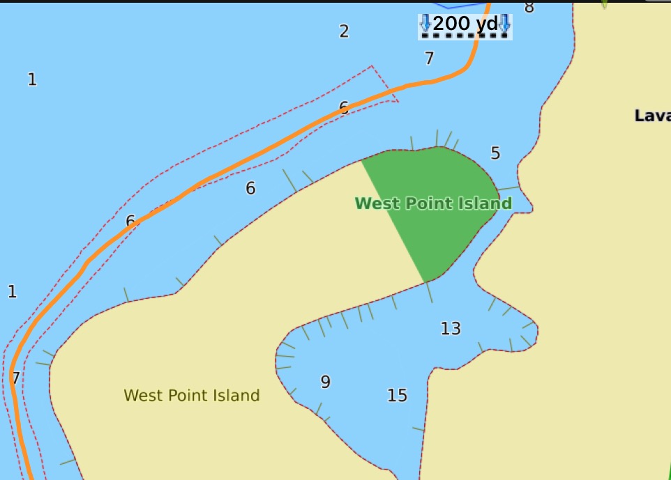 A nautical chart showing the area of the West Point Island bridge in Lavallette. (File)