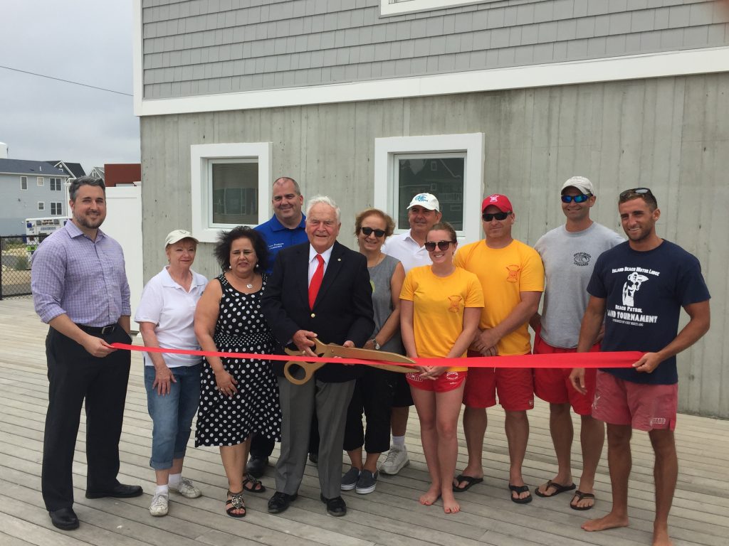 Toms River officials on hand for reopening of the newly-built Block House lifeguard station. (Photo: Daniel Nee)