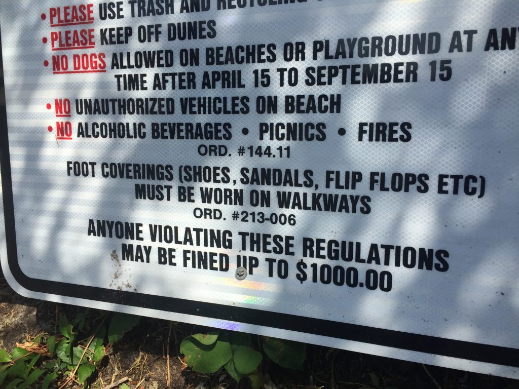 Regulations in Long Beach Township, NJ. (Photo: Daniel Nee)