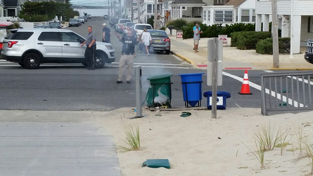 A device smoking near D Street in Seaside Park. (Credit: Amy Costello/Shorebeat Photo)