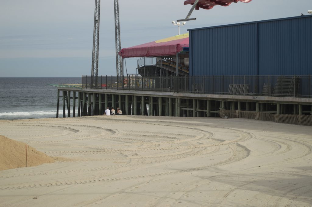 Equipment lined up for an expansion and new rides at Casino Pier in Seaside Heights. (Photo: Daniel Nee)
