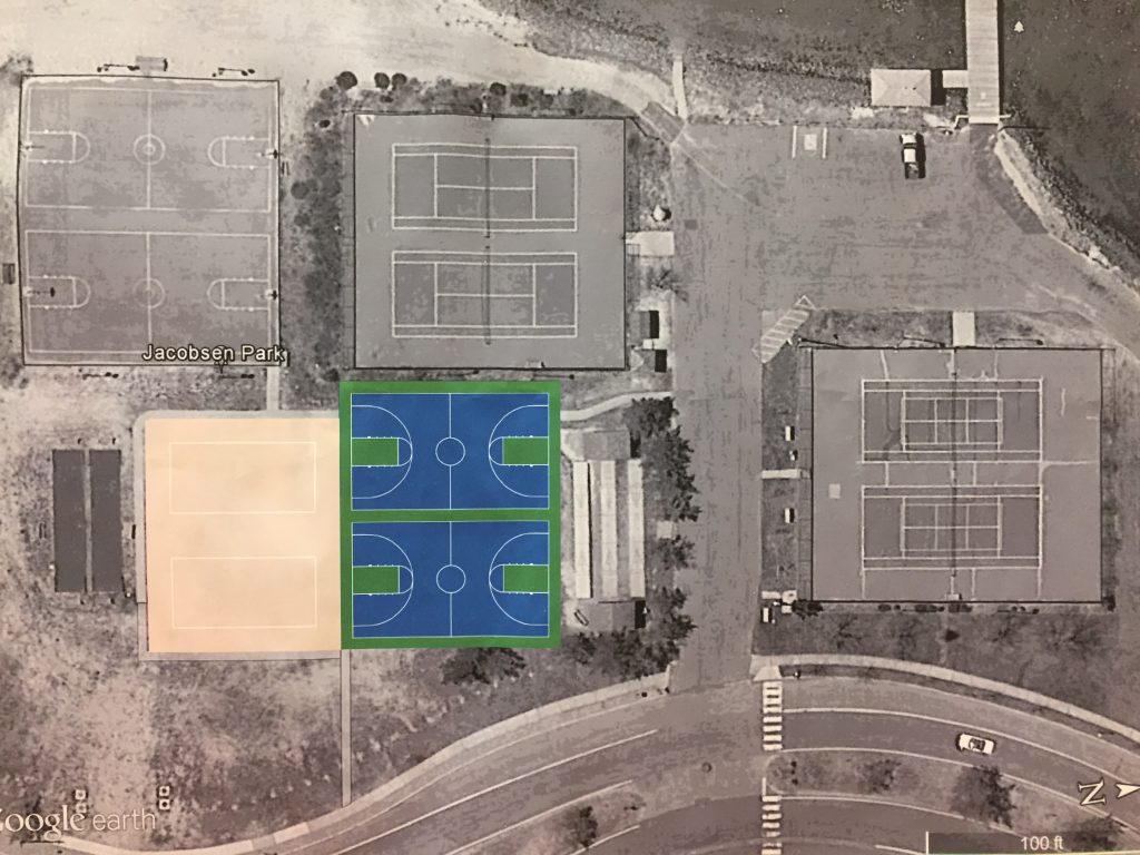 A rendering of what a donated basketball court will look like in Lavallette. (Photo: Daniel Nee)