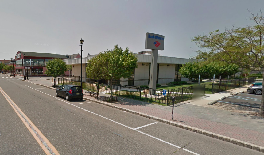 The former Bank of America building in Seaside Heights, where a miniature golf course and arcade is being proposed. (Credit: Google Maps)