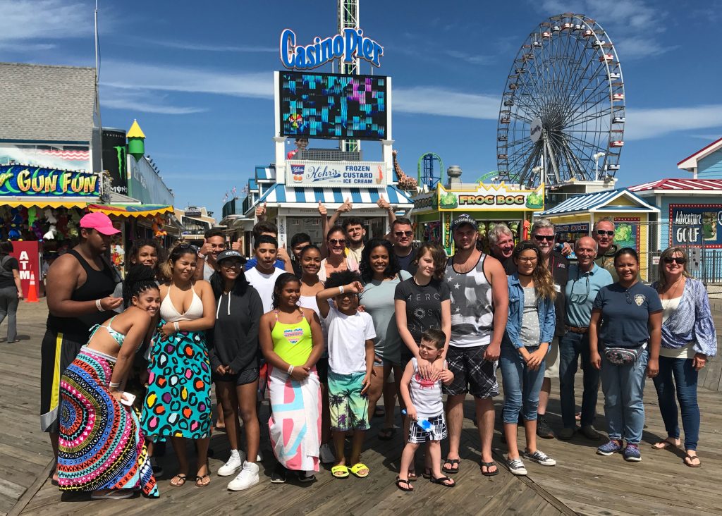 Service members and their families from Joint Base MDL in Seaside Heights, Sept. 1, 2017. (Photo: Daniel Nee)