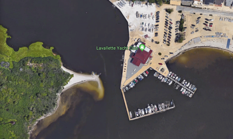 Shoaling off the Lavallette Yacht Club. (Credit: Google Maps)
