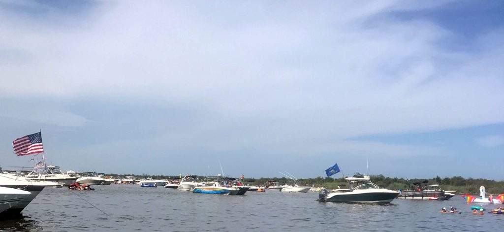 Boats at Tices Shoal, July 8, 2018. (Photo: Stacey Chait)