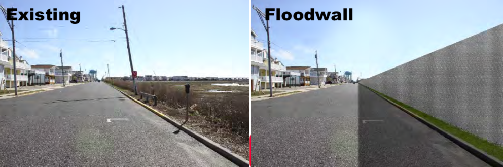 A rendering of flood walls at Manasquan Inlet, N.J. (Credit: USACE)