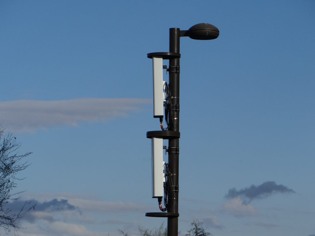 A pole-mounted 5G node. (Photo: Sports Video Group)