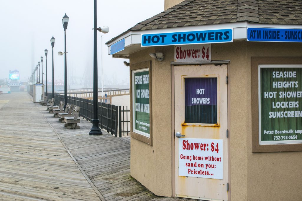The Seaside Heights boardwalk hot shower concession. (Photo: Daniel Nee)