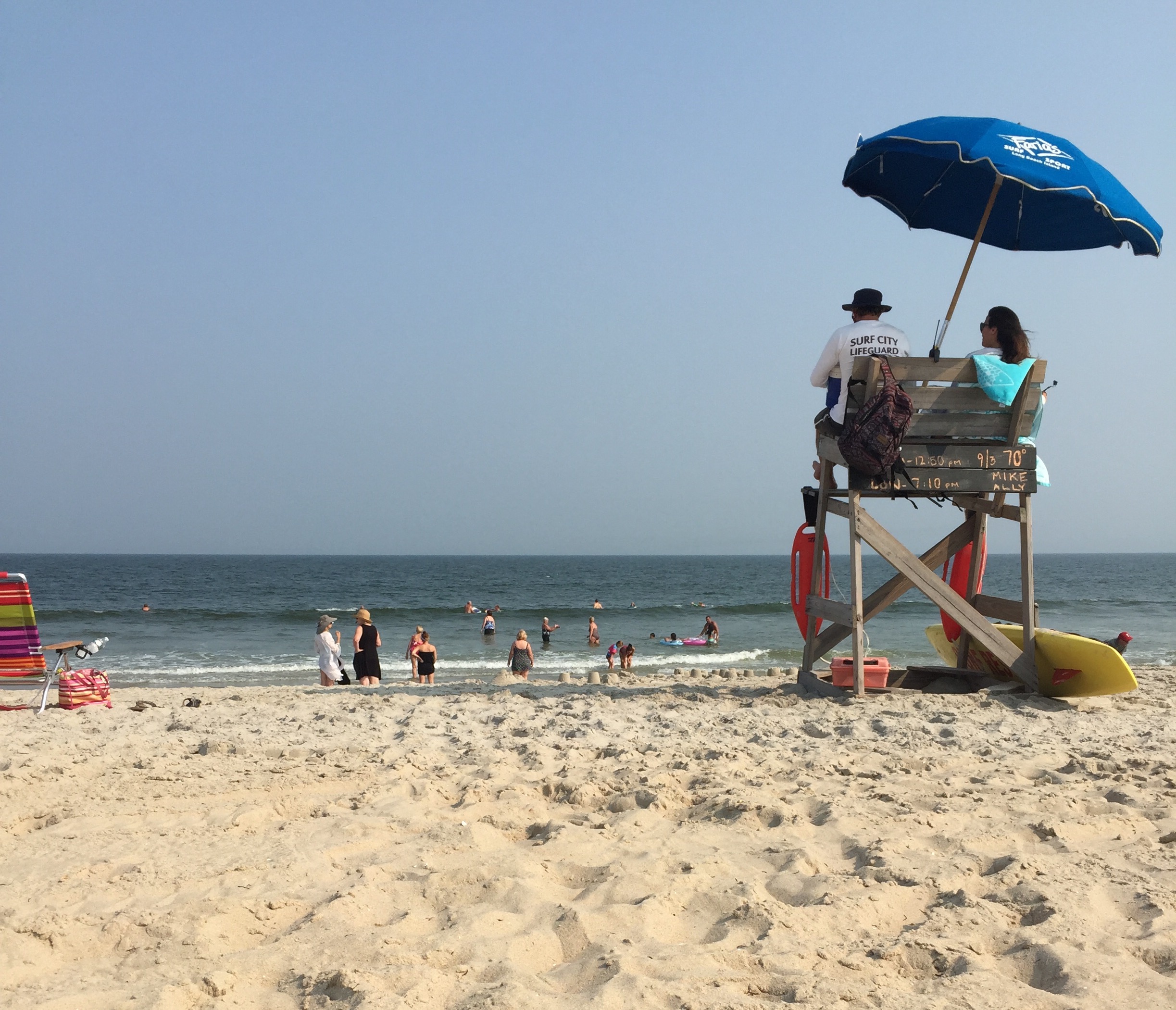 Lifeguards keep watch over an Ocean County beach, Sept. 3, 2015. (Photo: Daniel Nee)