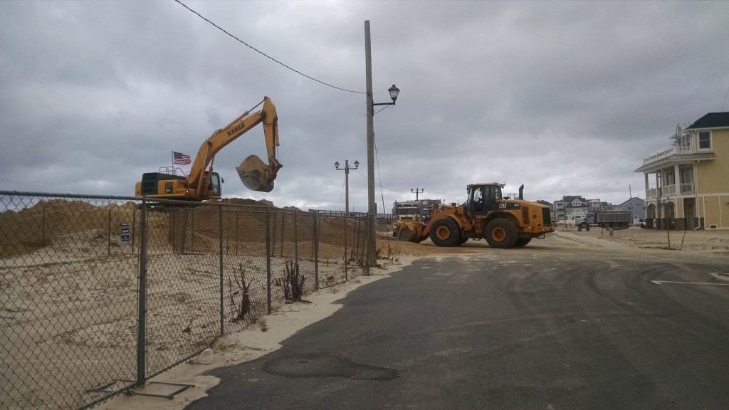 Crews work on repairs at Ortley Beach following a nor'easter. (Photo: Toms River Twp.)
