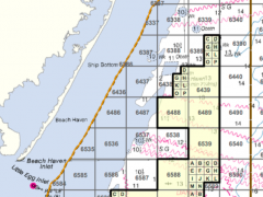 The area off Long Beach Island (shaded in yellow) to be developed with offshore wind. (Credit: BOEM)