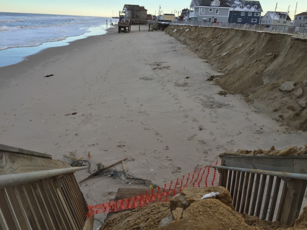 Damage to the oceanfront area of Ortley Beach, N.J., Jan. 24, 2016. (Photo: Daniel Nee)