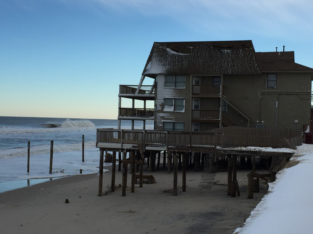 Damage to the oceanfront area of Ortley Beach, N.J., Jan. 24, 2016. (Photo: Daniel Nee)