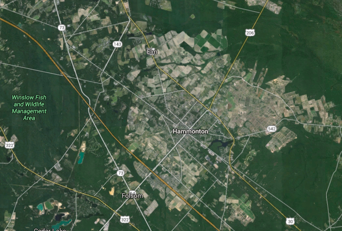 Hammonton, N.J., where a confirmed earthquake occurred Jan. 28, 2016. (Credit: Google Maps)