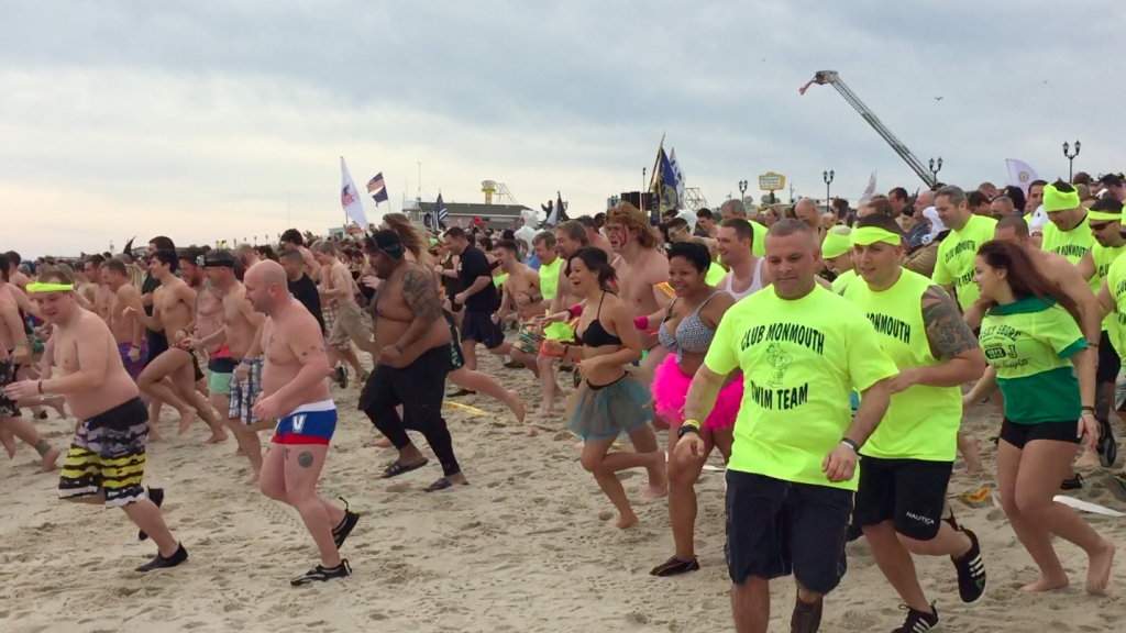 Plungers get ready to head into the water in Seaside Heights for the 2016 Polar Plunge. (Photo: Daniel Nee)