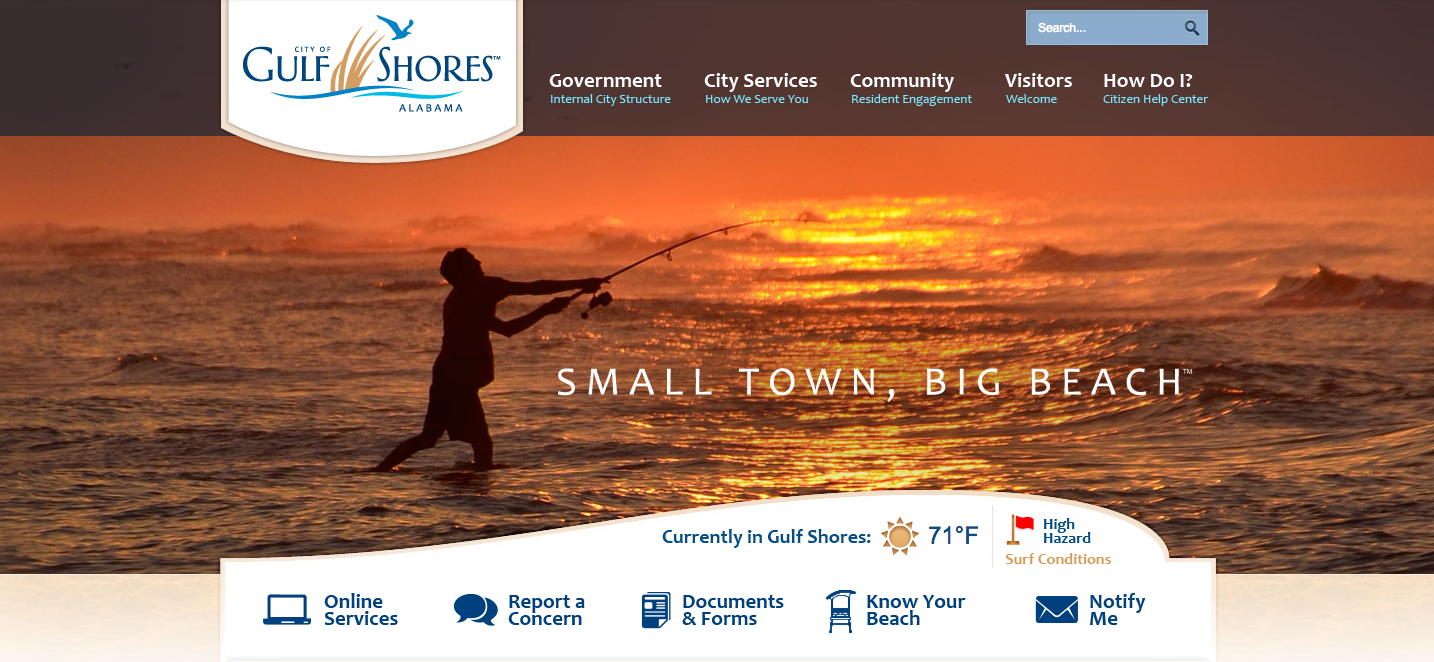 The Gulf Shore, Al. municipal website, designed by the same firm now building a site for Seaside Heights. (File Photo)