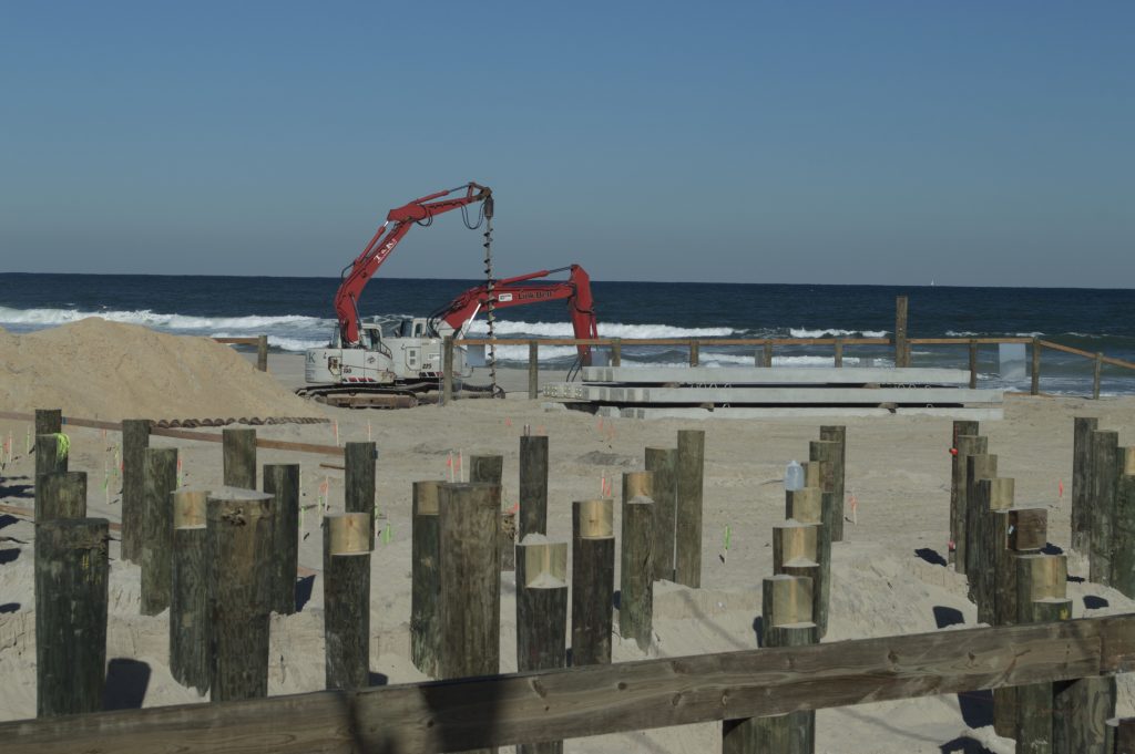 Construction on the expansion of Casino Pier, mid-October, 2016. (Photo: Daniel Nee)
