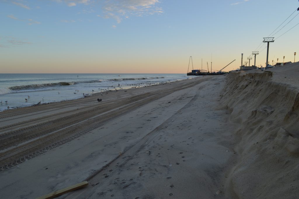 Makeshift dunes in Seaside Heights following the Jan. 23, 2017 nor'easter. Photo from Jan. 25, 2017. (Photo: Daniel Nee)