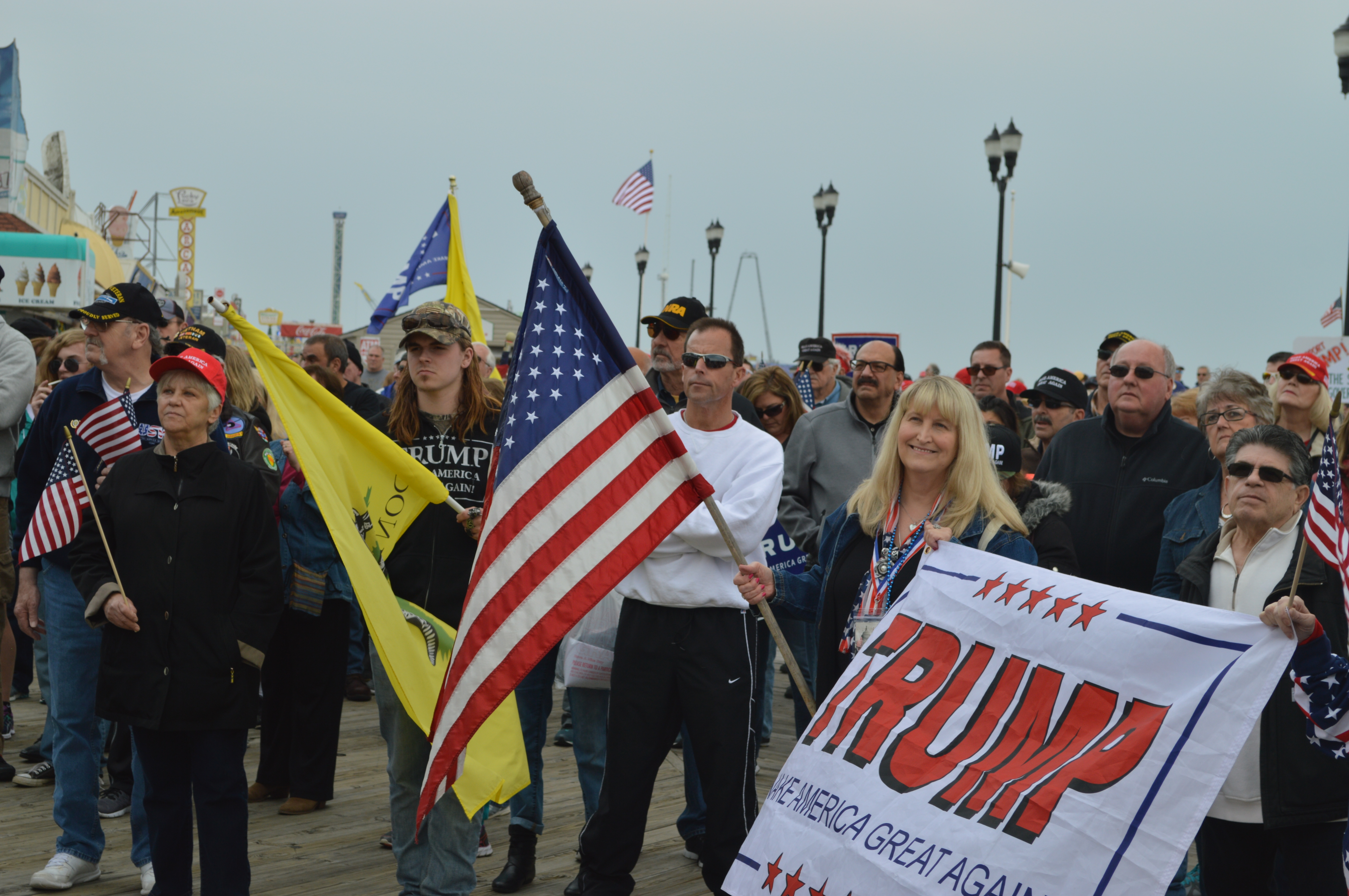 Donald Trump supporters at the Seaside Heights MAGA March, March 25, 2017. (Photo: Daniel Nee)