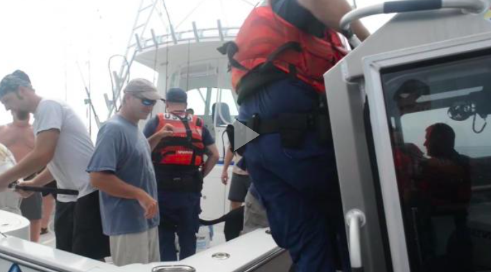 The Coast Guard conducts boardings off the coast of Point Pleasant Beach, New Jersey to remind anglers to obtain the proper permits prior to going fishing, July 28, 2017. Coast Guard boarding team members from Station Barnegat Light and Manasquan Inlet issued several fishing violations and want to educate the public on fishing regulations .U.S. Coast Guard video by Petty Officer 3rd Class David Micallef