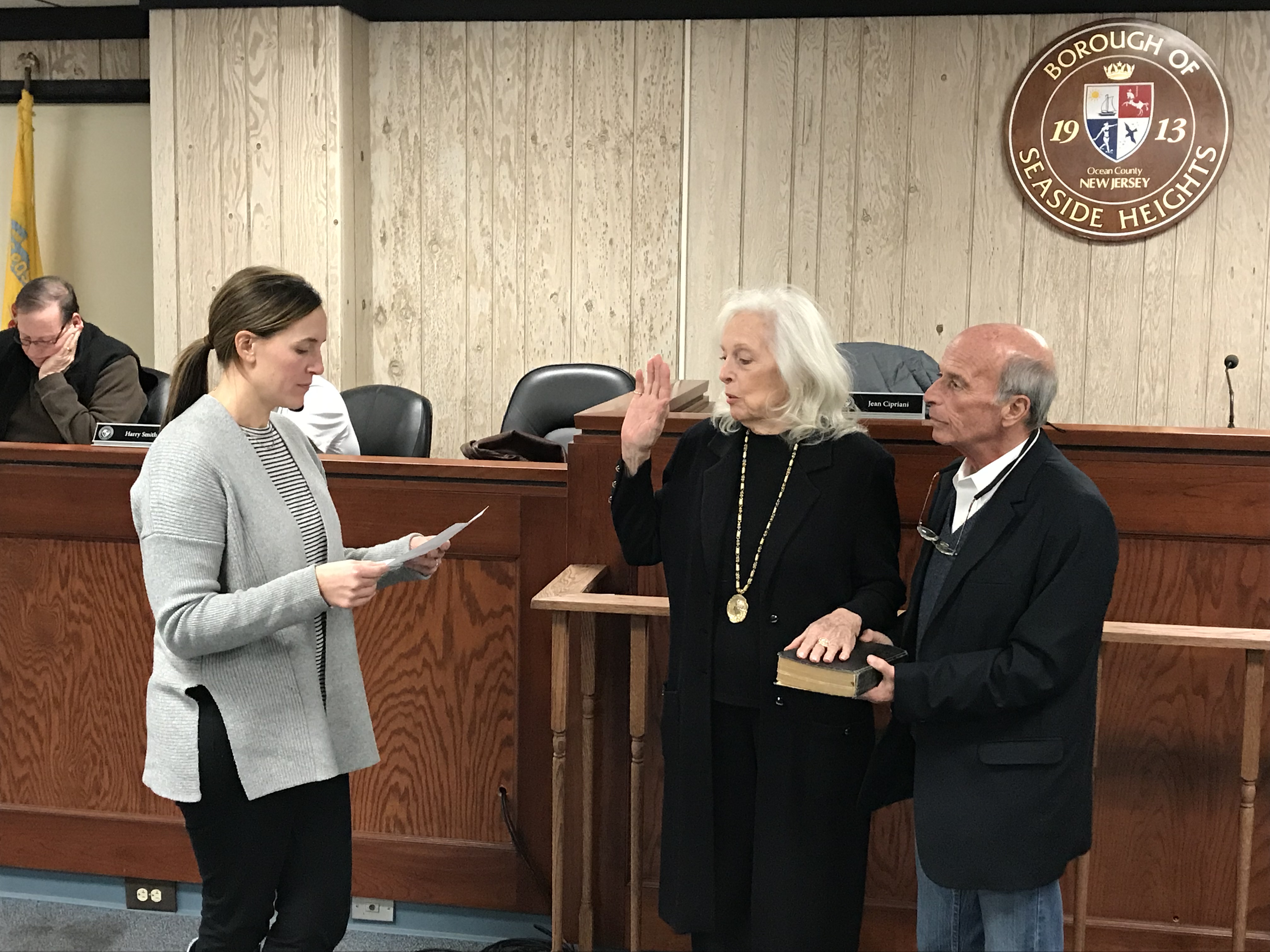Agnes Polhemus is sworn into office, Jan. 17, 2018. (Photo: Daniel Nee)