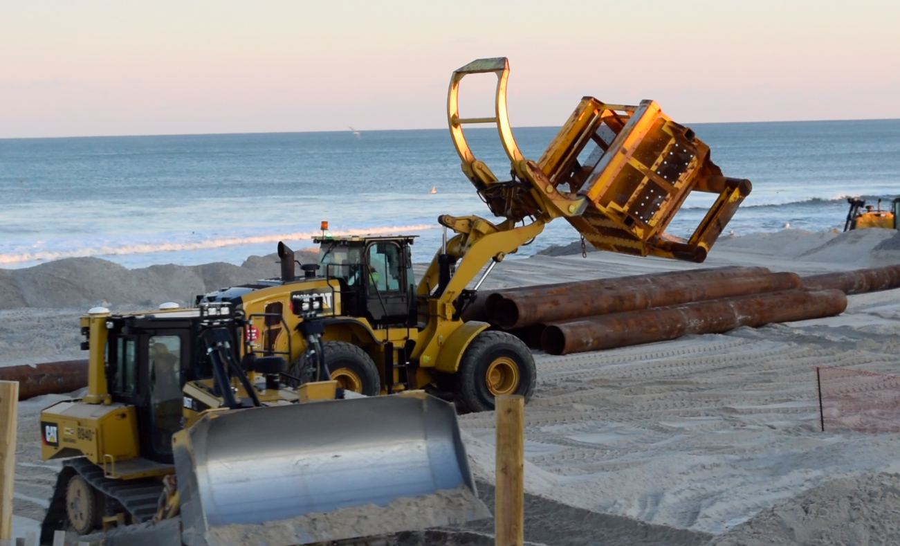 Beach replenishment in South Seaside Park, N.J., Jan. 29, 2019. (Photo: Daniel Nee)