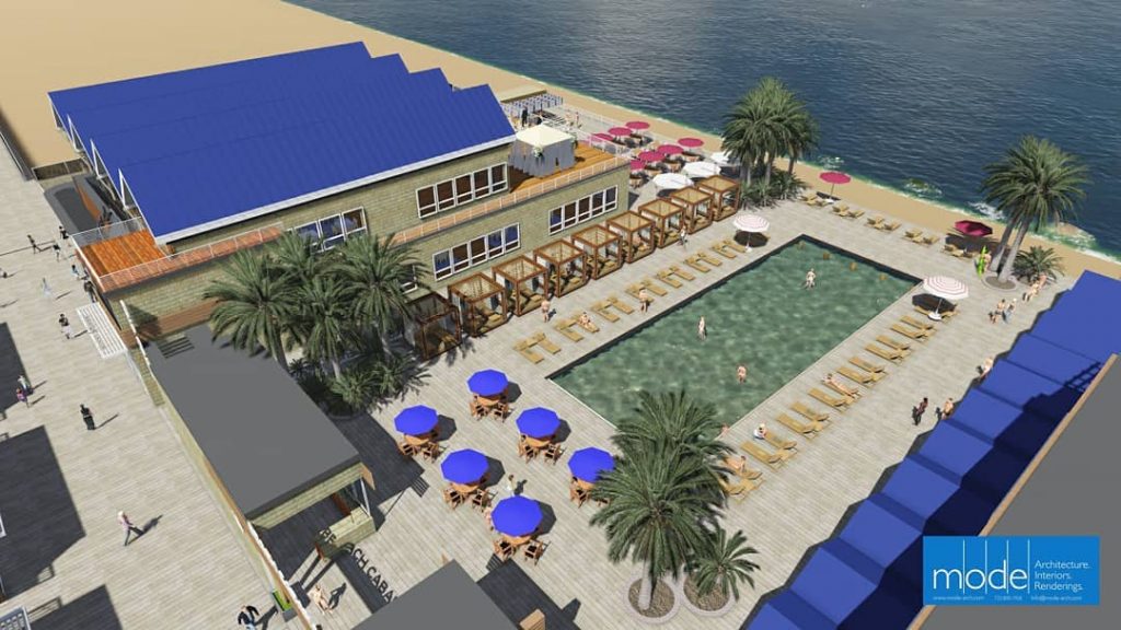 A rendering of the Beach Bar, recently approved by the Seaside Heights planning board. (Credit: MODE Architects)