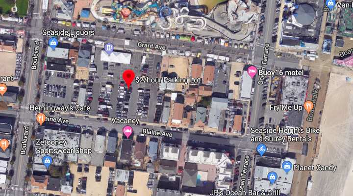 The Blaine Avenue municipal parking lot in Seaside Heights (Credit: Google Maps)