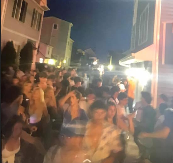 Dozens of teens gather in the North Beaches sections of Toms River over the July 4 weekend. (Facebook Photo)