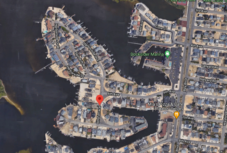 A portion of Ortley Beach where street raisings will take place. (Credit: Google Maps)