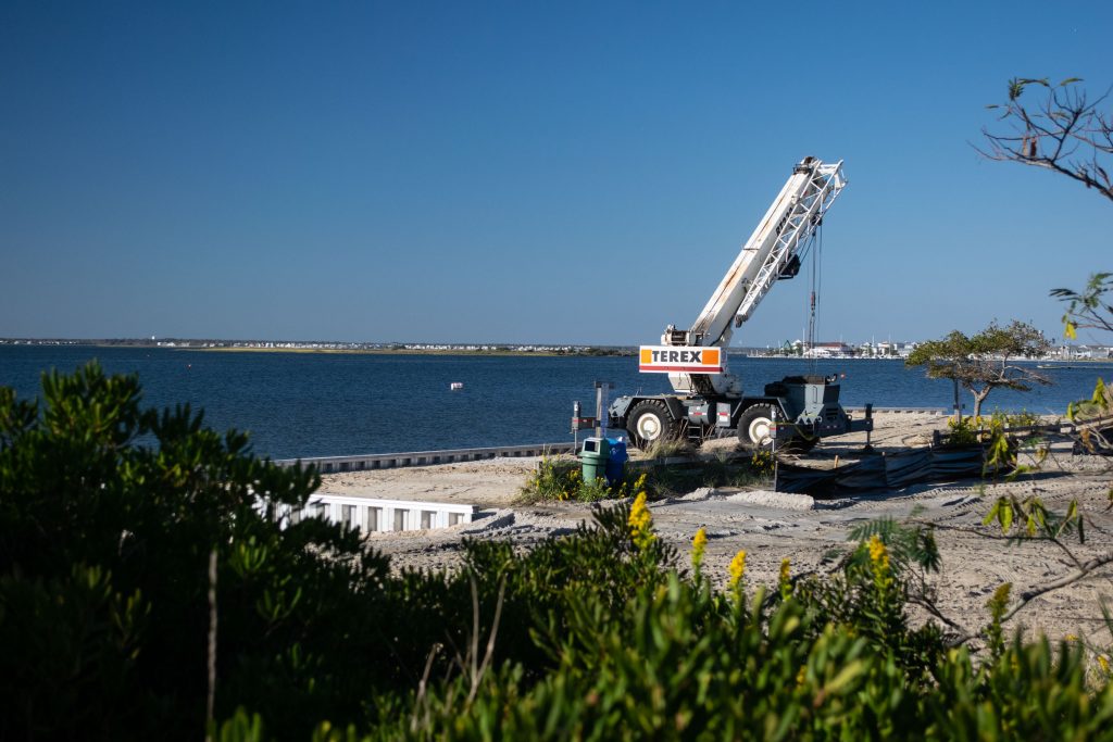 Construction near the Lavallette boat ramp and West Point Island. (Photo: Daniel Nee)