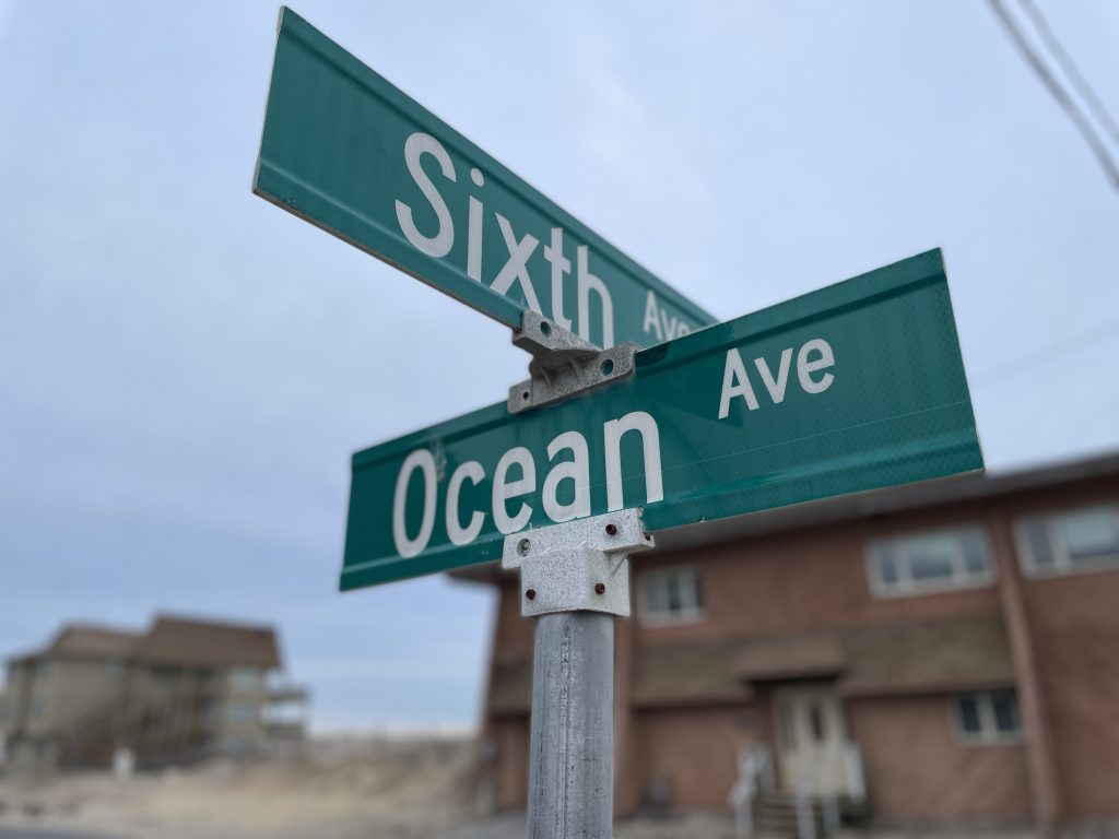 Sixth Avenue and Ocean Avenue in Ortley Beach, with the former Surf Club property in the background. (Photo: Daniel Nee)