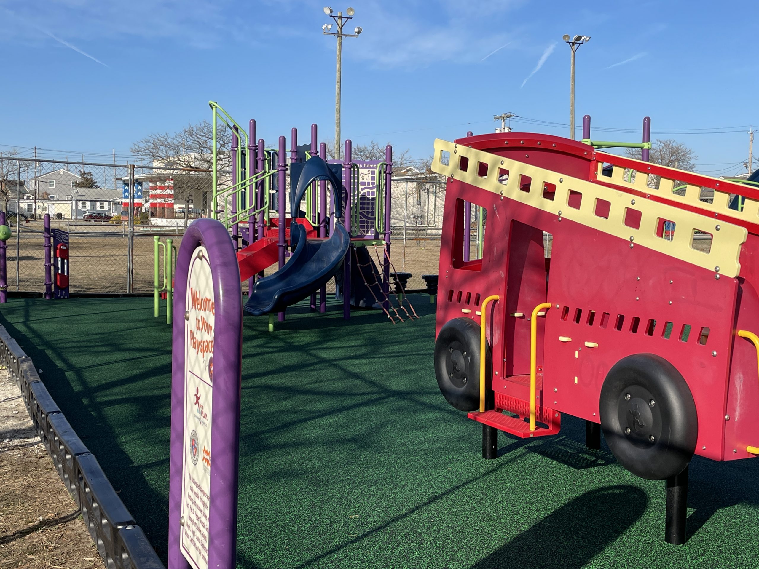 The new playground at Hugh J. Boyd Elementary School in Seaside Heights, March 2021. (Photo: Daniel Nee)