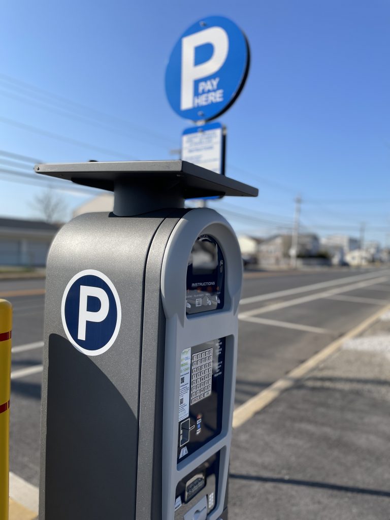 New parking kiosks installed in Seaside Heights, N.J. for the 2021 season. (Photo: Daniel Nee)