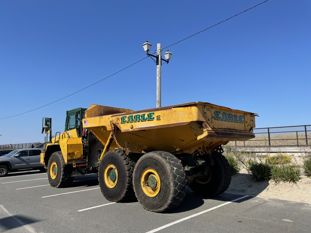 Equipment staged for a second round of repairs in Ortley Beach, June 2021. (Photo: Daniel Nee)