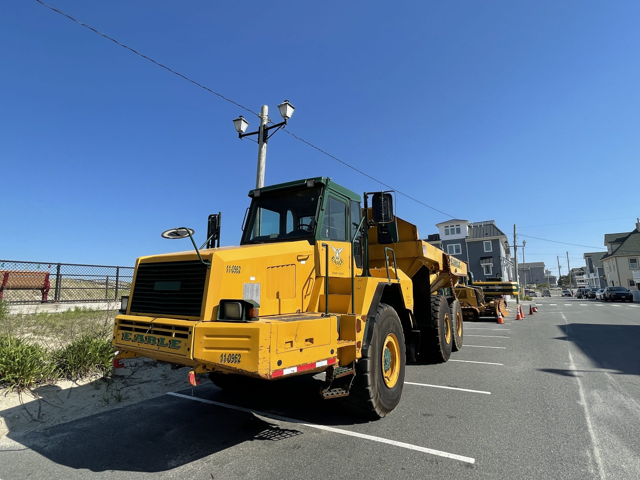 Equipment staged for a second round of repairs in Ortley Beach, June 2021. (Photo: Daniel Nee)