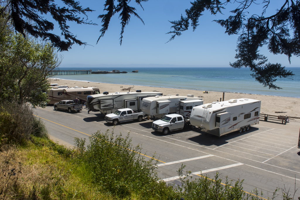 RVs parked at a public beach in California. (Credit: California State Parks)