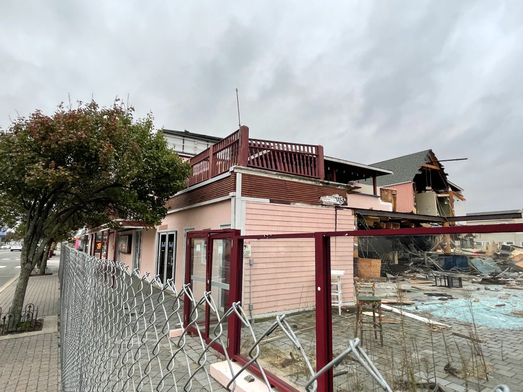 The Bamboo Bar in Seaside Heights, N.J., under demolition, Oct. 29, 2021. (Photo: Daniel Nee/Shorebeat)