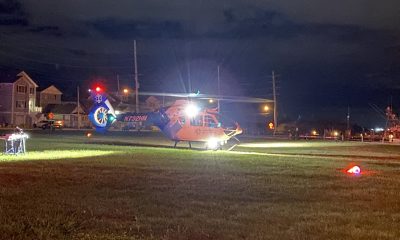 A medevac helicopter takes an assault victim to a hospital in Seaside Park, Nov. 2021. (Photo: SSP PD)