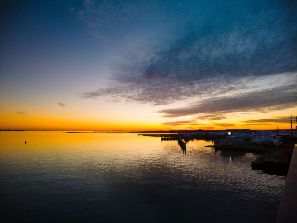 Sunset on Barnegat Bay in Mantoloking and Brick, N.J., Jan. 22, 2022. (Photo: Daniel Nee)