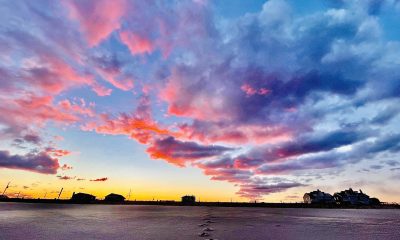Colorful clouds formations over Ocean Beach, N.J., Feb. 19, 2022. (Photo: Daniel Nee)