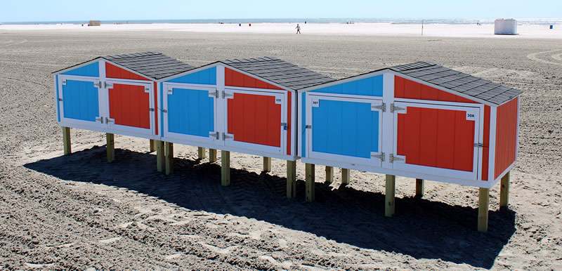 Beach locker boxes manufactured in a job training program with the New Jersey Department of Corrections. (Photo: Wildwood Crest Borough)