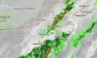 A line of thunderstorms moving through, March 7, 2022. (Credit: Hi-Def Radar App)