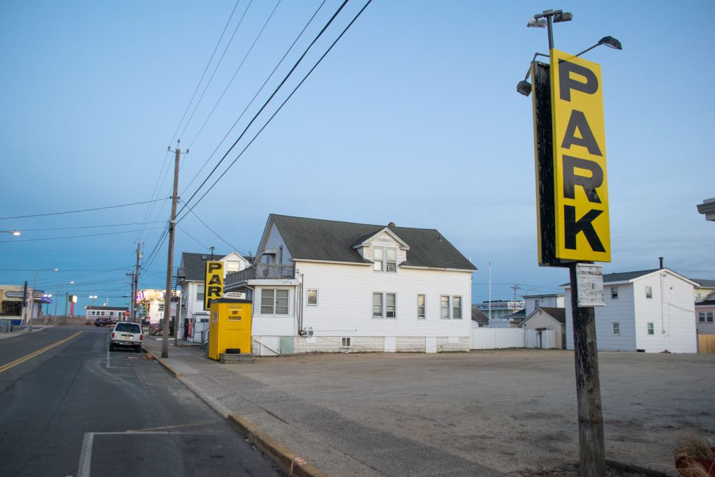 A parking lot where condominiums are proposed in Seaside Heights, March 2022. (Photo: Daniel Nee)