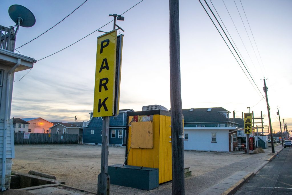 A parking lot where condominiums are proposed in Seaside Heights, March 2022. (Photo: Daniel Nee)