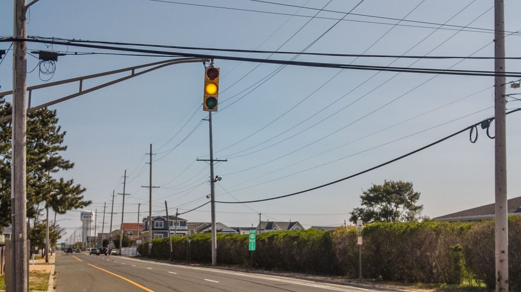 Seasonal changes to traffic lights and speed limits were made Friday along Route 35. (Photo: Daniel Nee)