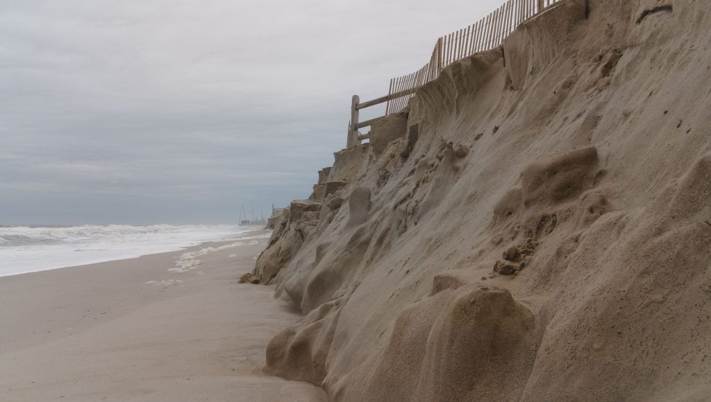 Beach erosion and damage in Ortley Beach following the Mothers' Day nor'easter, May 2022. (Photo: Daniel Nee)